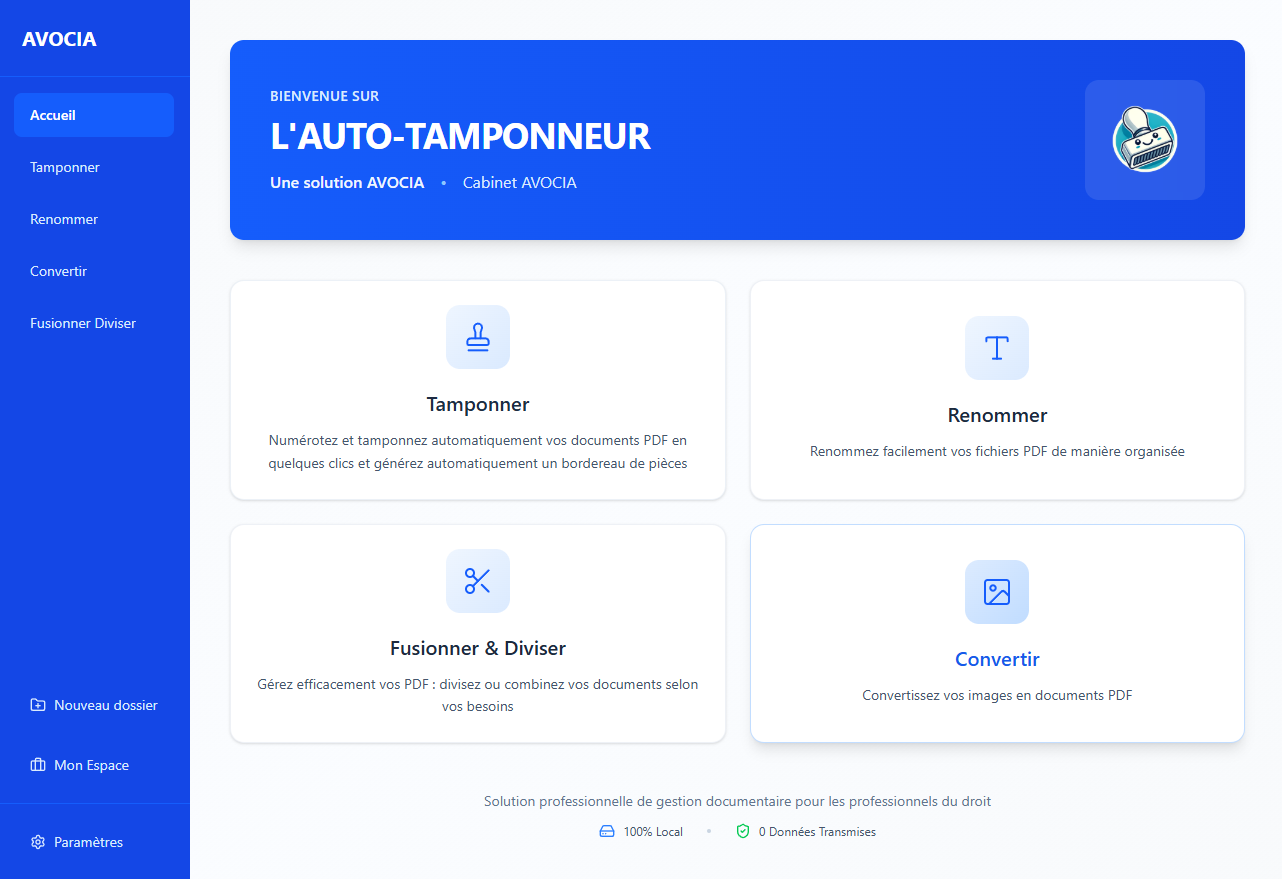 Autotamponneur interface